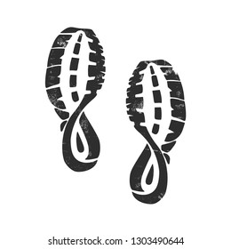 Shoe footprints isolated on white. Vector illustration.