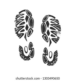 Shoe footprints isolated on white. Vector illustration.