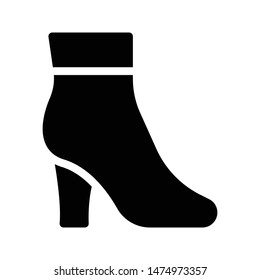 shoe glyph flat vector icon