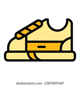 Shoe gym icon outline vector. Fashion workout. Sport outfit color flat