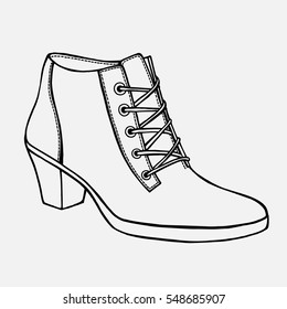 Shoe, hand-drawn in sketch style. Vector illustration of a shoe.