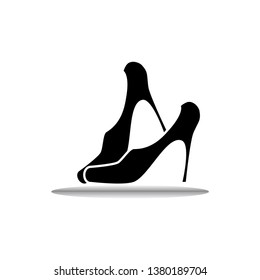 shoe high hill icon design template