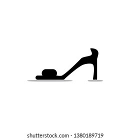 shoe high hill icon design template