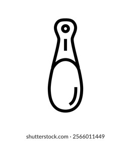 shoe horn clothes care line icon vector. shoe horn clothes care sign. isolated contour symbol black illustration