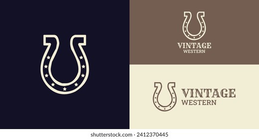 Shoe Horse for Country, Western, Cowboy Ranch applied for western Texas farm logo design presented with multiple background colors and it is suitable for farmhouse logo design inspiration template