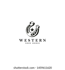 Shoe Horse for Cowboy Ranch logo design 