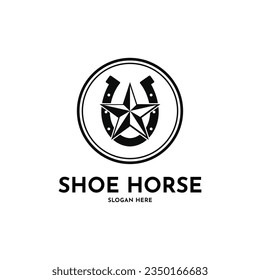 Design-Idee des Schuhpferdes-Logos mit Kreis