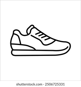 Shoe icon. Black shoe silhouette symbol on white background. Vector illustration.