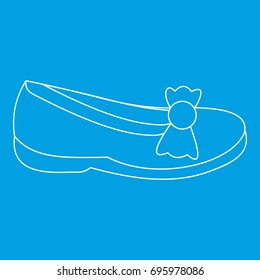 Shoe icon blue outline style isolated vector illustration. Thin line sign