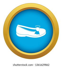 Shoe icon blue vector isolated on white background for any design