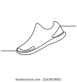 Shoe icon continuous one line drawing outline vector illustration