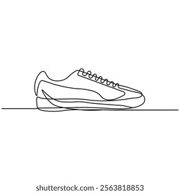 Shoe icon continuous one line drawing outline vector illustration