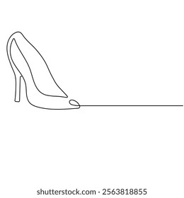 Shoe icon continuous one line drawing outline vector illustration