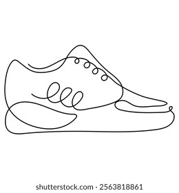 Shoe icon continuous one line drawing outline vector illustration