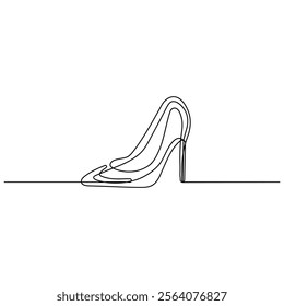 Shoe icon continuous one line drawing outline vector illustration