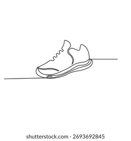 Shoe icon continuous one line drawing outline vector illustration