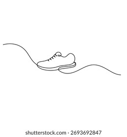 Shoe icon continuous one line drawing outline vector illustration