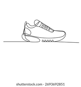 Shoe icon continuous one line drawing outline vector illustration