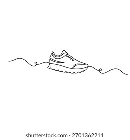 Shoe icon continuous one line drawing outline vector illustration	
