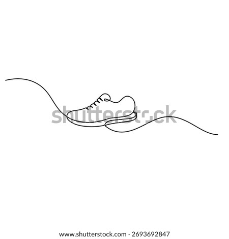 Shoe icon continuous one line drawing outline vector illustration