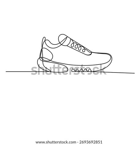 Shoe icon continuous one line drawing outline vector illustration