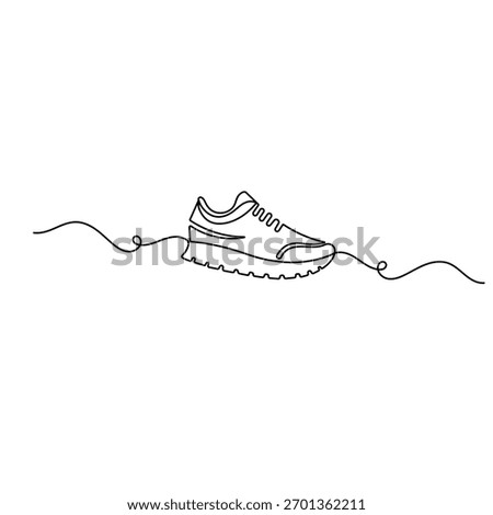 Shoe icon continuous one line drawing outline vector illustration	
