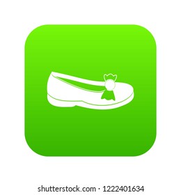 Shoe icon digital green for any design isolated on white vector illustration