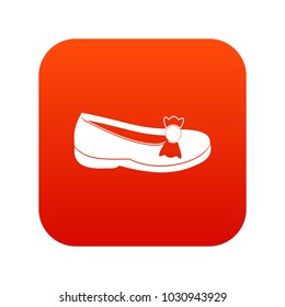 Shoe icon digital red for any design isolated on white vector illustration