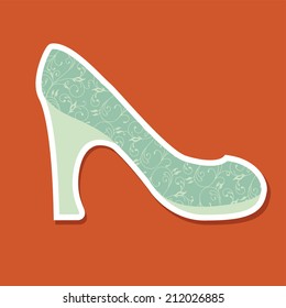 Shoe icon with floral background.