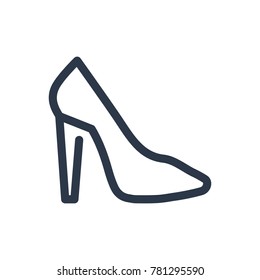 Shoe Icon. Einziger Stiletto- und Schuhsymbol-Zeilenstil. Hochwertiges Vektorsymbol-Zeichnungskonzept für Ihr Logo, Ihr mobiles App UI-Design.