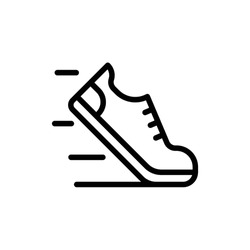 Shoe Icon. Line Art Style Design Isolated On White Background