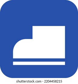 Shoe  icon on blue background for outfit commerce.