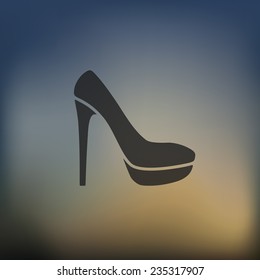 shoe icon on blurred background