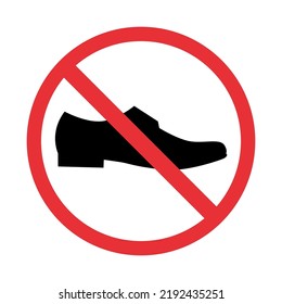 Shoe Icon Red Prohibition Sign Stop Stock Vector (Royalty Free ...