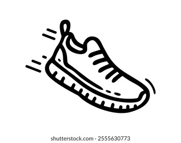 Shoe Icon. Running shoes black vector icon. Running sign. Fitness, sport, gym sign vector illustration. Sport icon