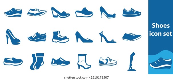 Shoe icon set, boot icon, heel icon, sandal, running shoe icon contains more beautiful shoe icons.