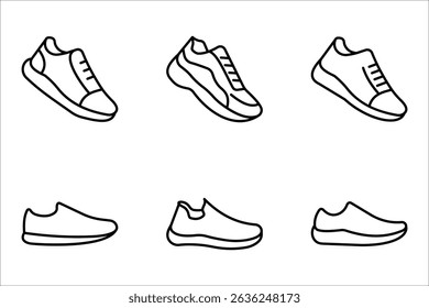 Shoe icon set, Running shoes line icon, vector illustration  isolated on white background.