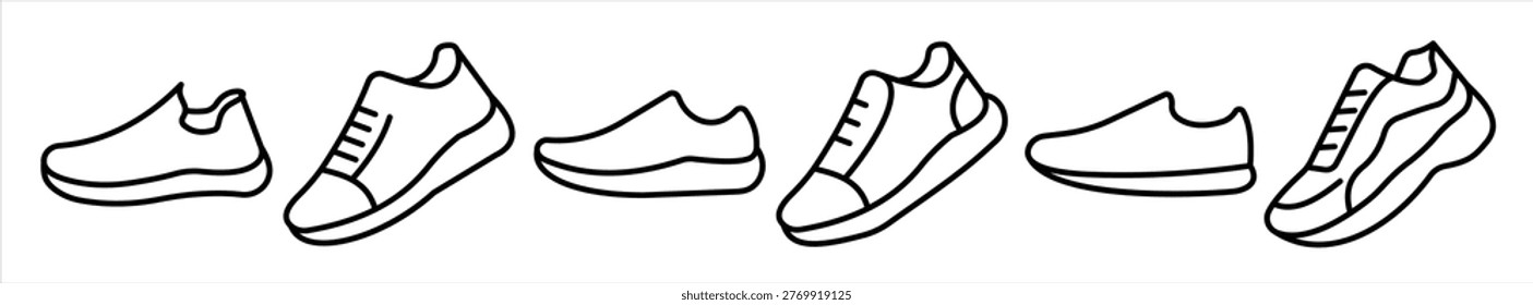 shoe icon set running shoes line icon illustration