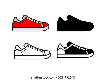 Shoe icon set, Sneaker icon collection, Sneaker icon or logo isolated sign symbol vector illustration,