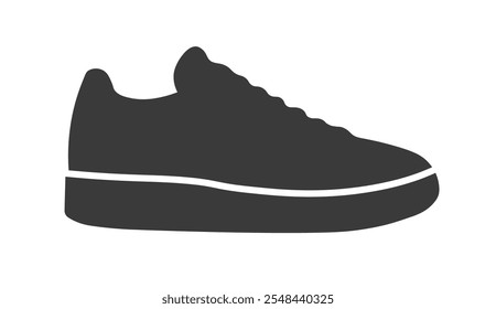 Shoe icon symbol shape. Sneakers logo sign silhouette. Sport trainer shoes. Vector illustration image. Isolated on white background.