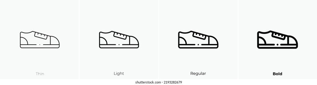 shoe icon. Thin, Light Regular And Bold style design isolated on white background