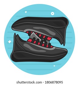 ilustración gráfica del vector de icono de zapata. se puede usar para iconos de zapatos, productos y más.