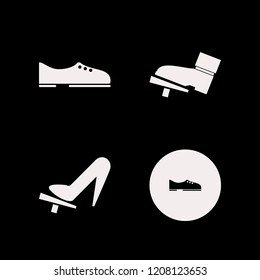 shoe icon. shoe vector icons set woman shoe on the pedal, men shoes and foot on the pedal