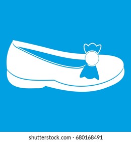 Shoe icon white isolated on blue background vector illustration