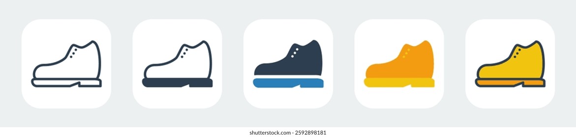 shoe icons with five different styles