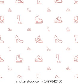 shoe icons pattern seamless white background. Included editable line ice skating, woman boot, woman shoe, man shoe, boot, baby shoes icons. icons for web and mobile.