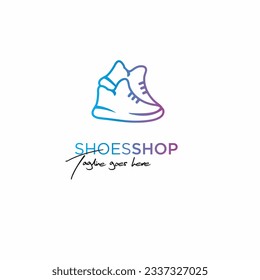 Shoe illustration, with color gradient line art. Suitable for business, web, online shop, social media