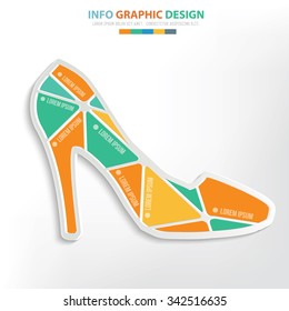 Shoe info graphic design. Clean vector