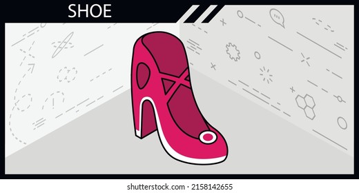 Shoe isometric design icon. Vector web illustration. 3d colorful concept