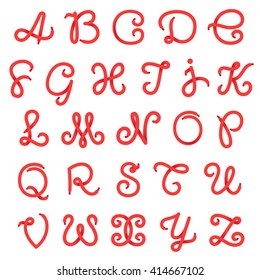 Shoe Lace Alphabet Letters. Vector Design Template Elements For Your Sport Application Or Corporate Identity.